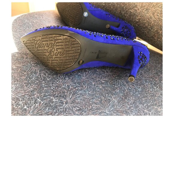 Gianni Bini Electric Blue Ankle Boots with Black Studs Sz 10M - Picture 4 of 6